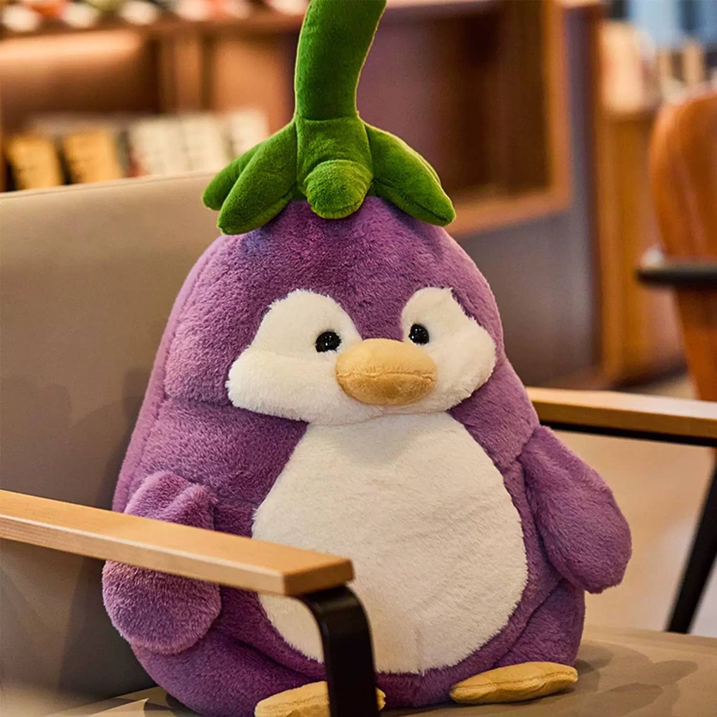 8-11" Eggplant Penguin Plush: 8-inch