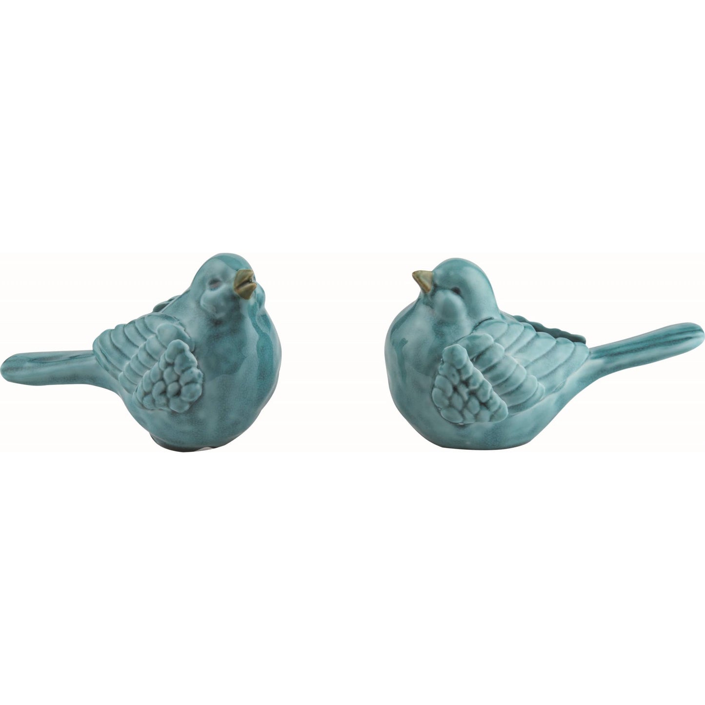 Ceramic 6" Multicolor Spring Bird Figurine Set 2