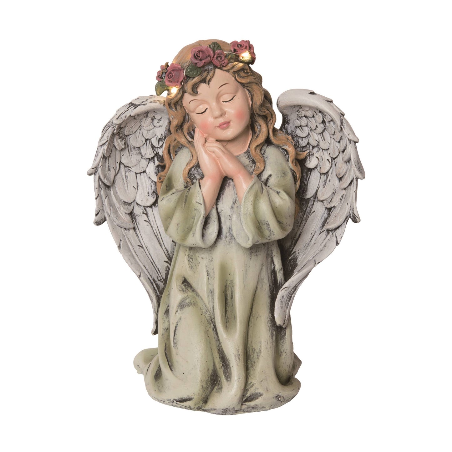 SALE Resin 10.5" Multi Spring Solar Light Up Praying Angel