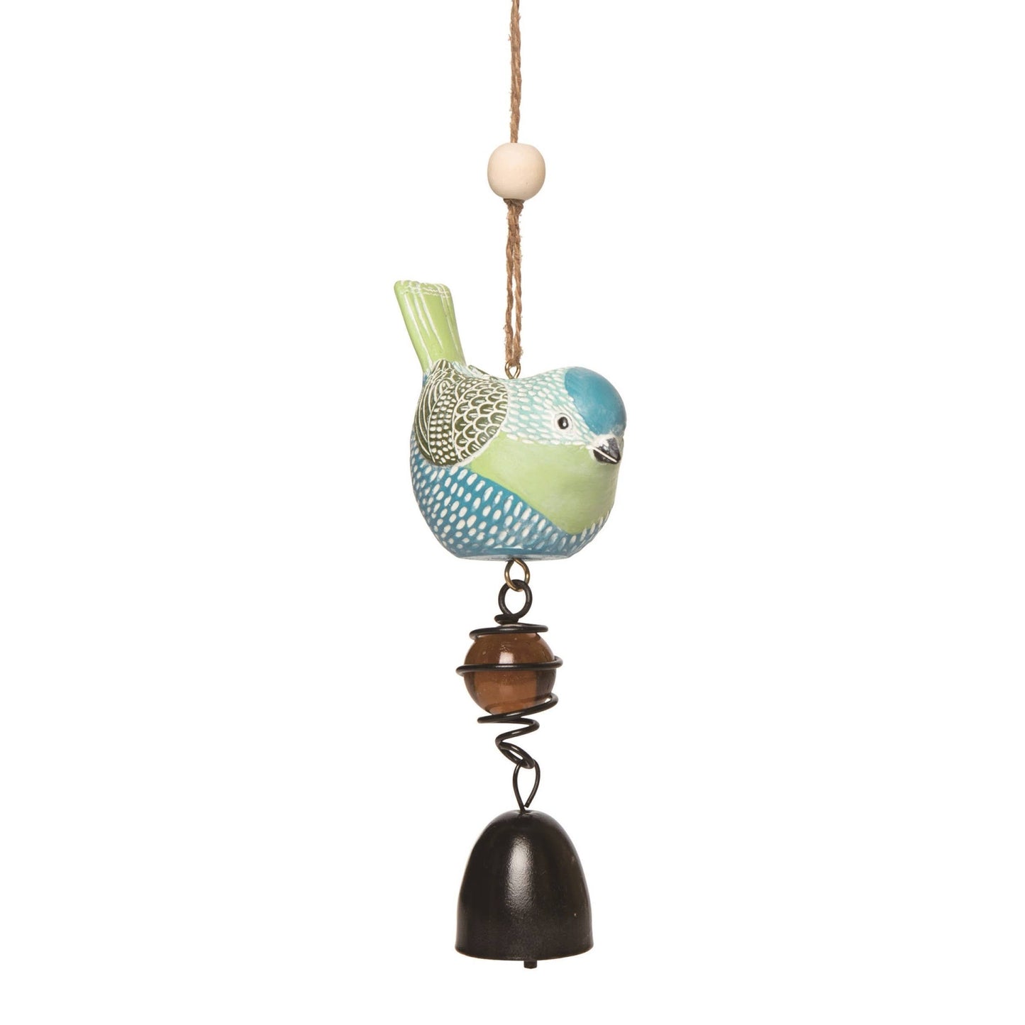 SALE Resin 7.5" White Spring Bright Bird Bell