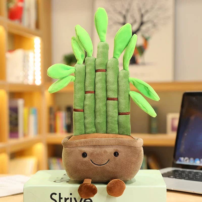 6-14" Plant Plush - Bamboo, Succulent: Succulent Beige