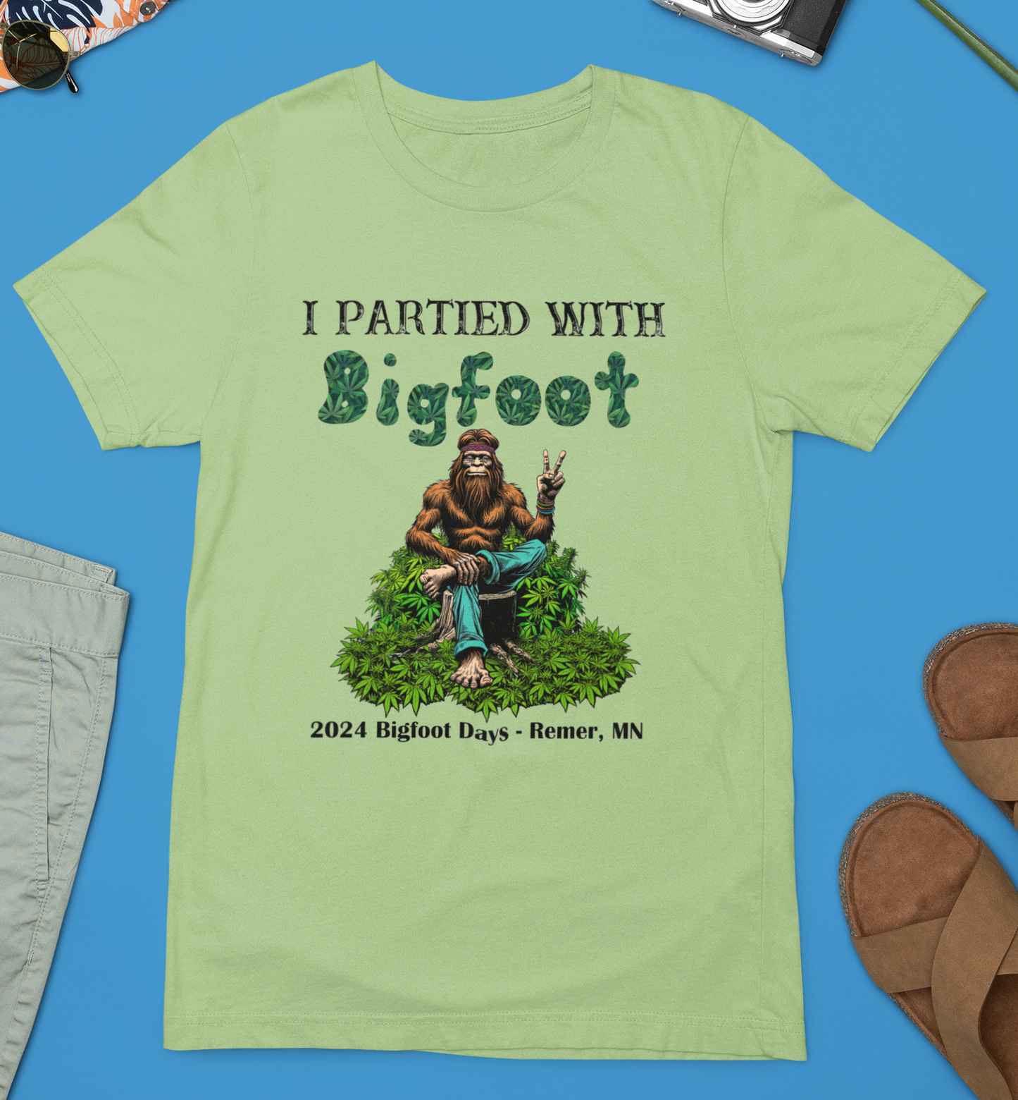 I partied with Bigfoot (kiwi green) - customizable : Med