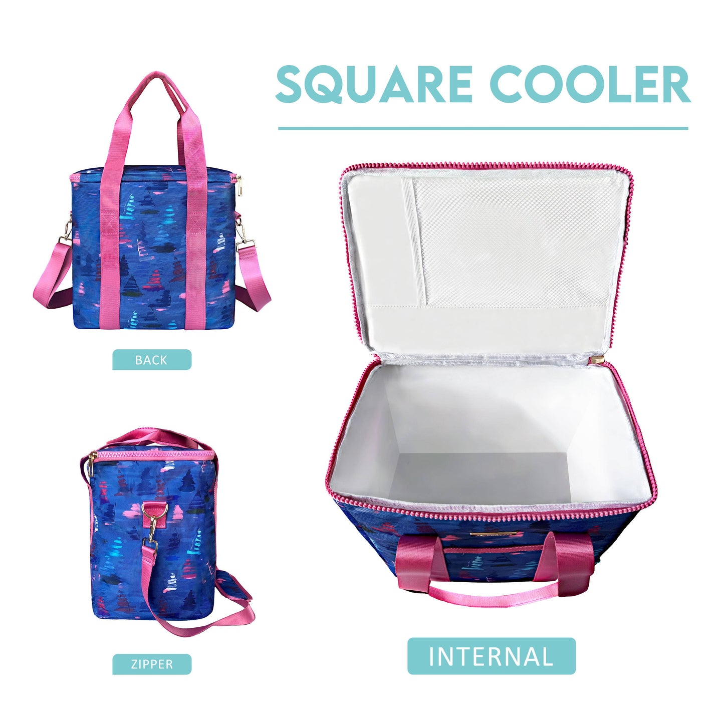 Square Cooler Bag Boundless Adventure, Embrace Nature and the Majestic Mountains Design