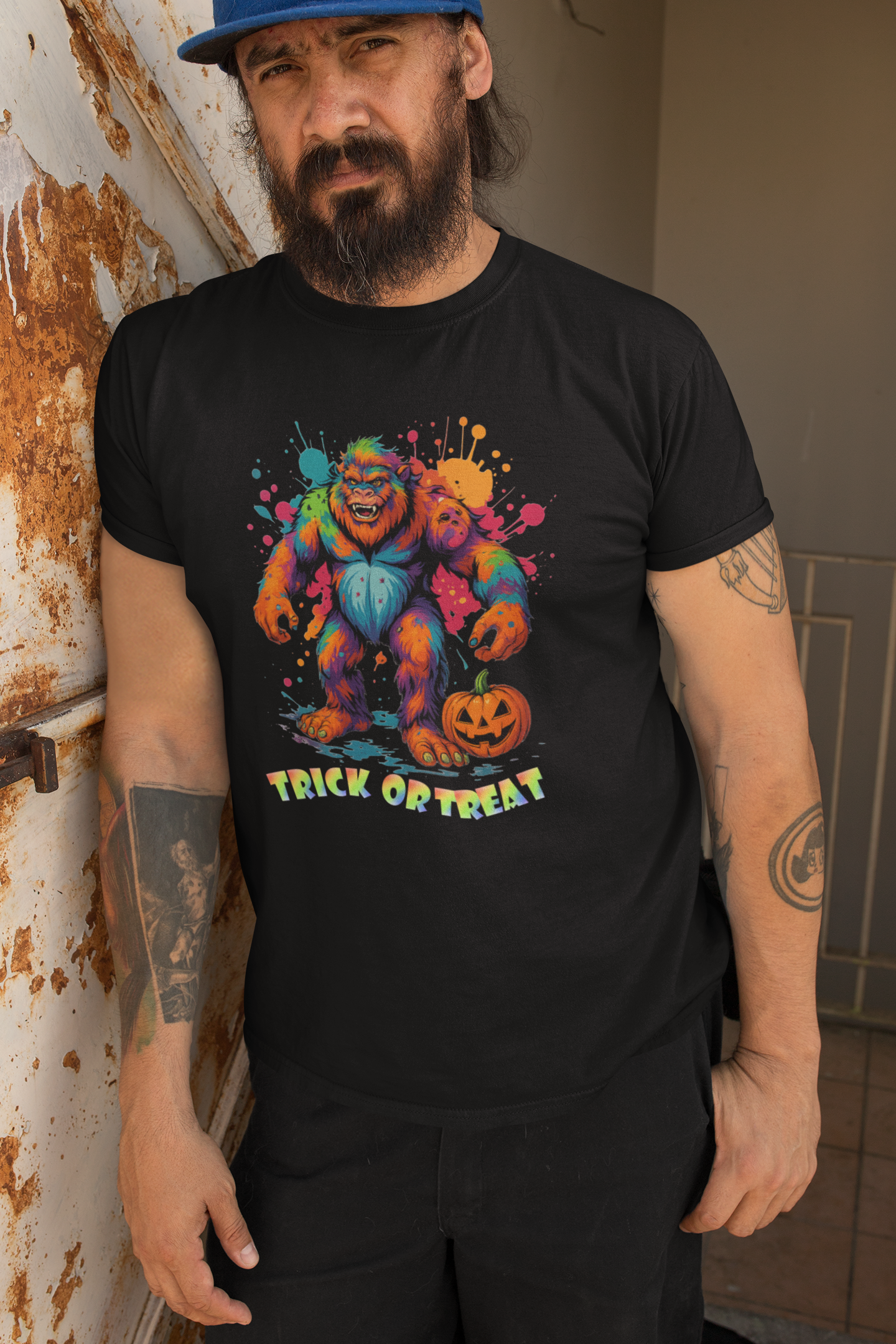 Trrick or Treat Bigfoot t-shirt (black): Youth SM