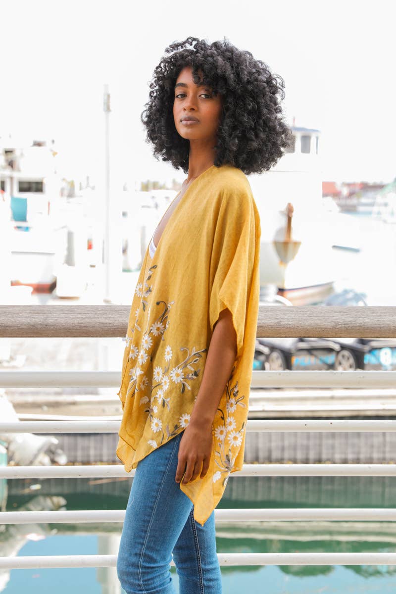 Get NOW! Bestselling Spring Daisy Woven Kimono 🌼: Ivory