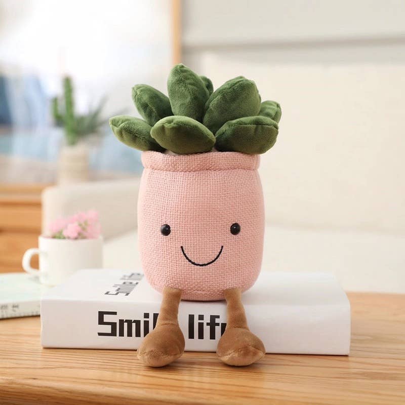 6-14" Plant Plush - Bamboo, Succulent: Succulent Beige