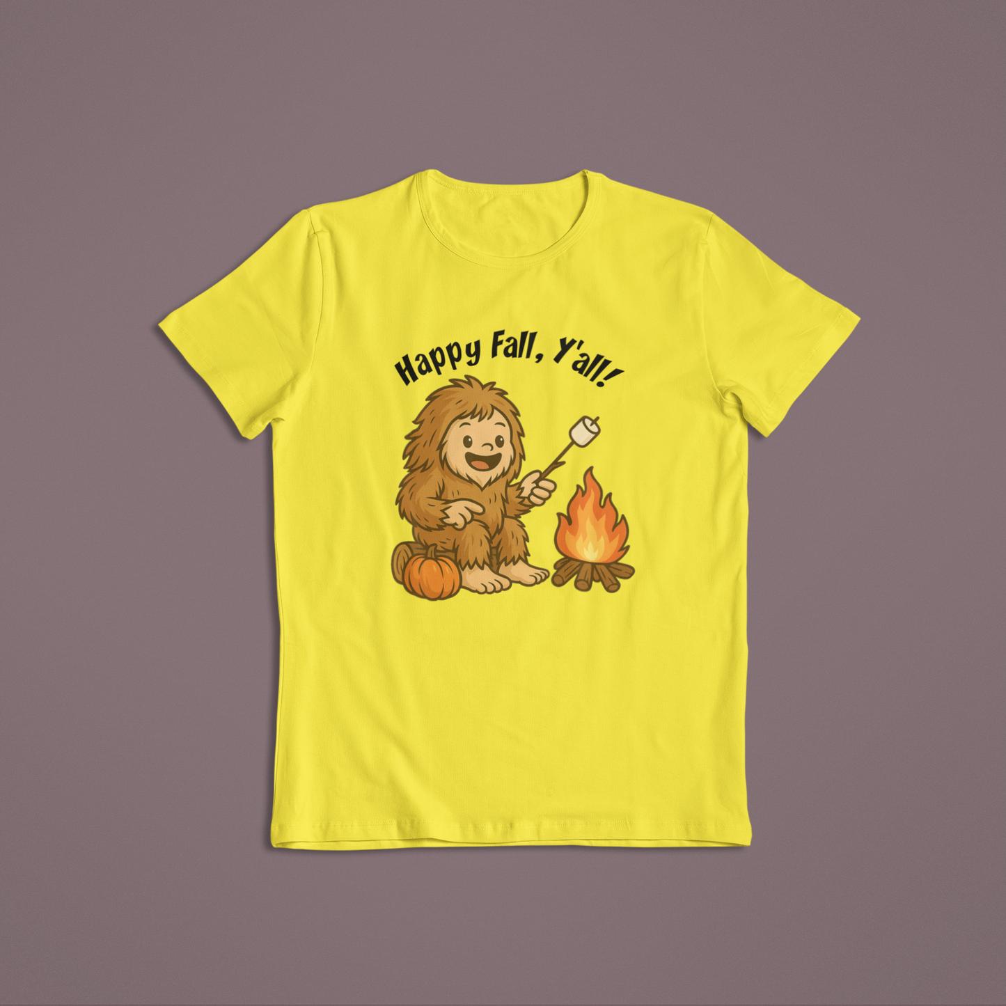 Happy Fall Y'all Bigfoot - youth/toddler shirt (yellow): Yellow / 2T