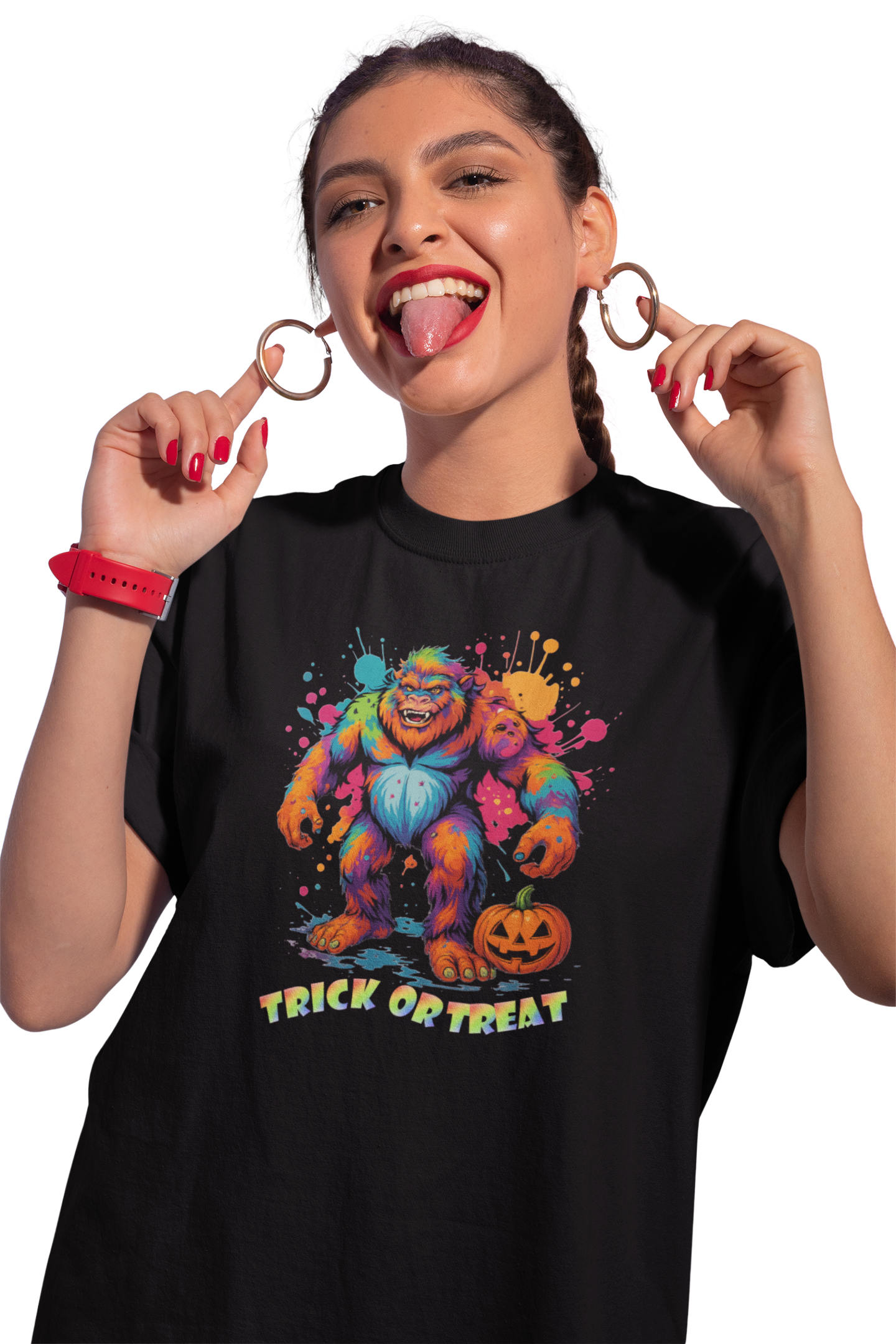 Trrick or Treat Bigfoot t-shirt (black): Youth SM