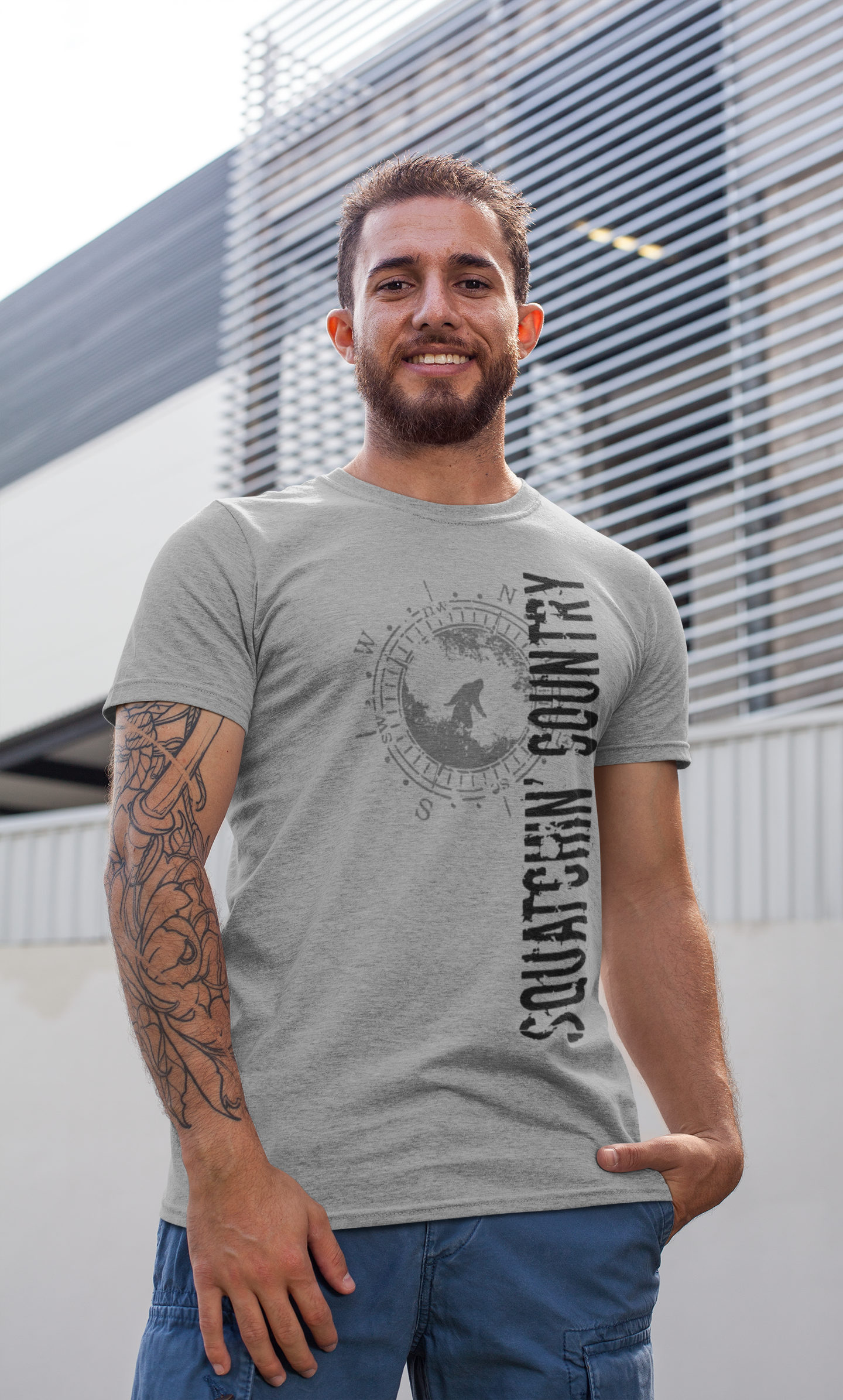 Squatchin' Country designer shirt: Navy / Youth SM