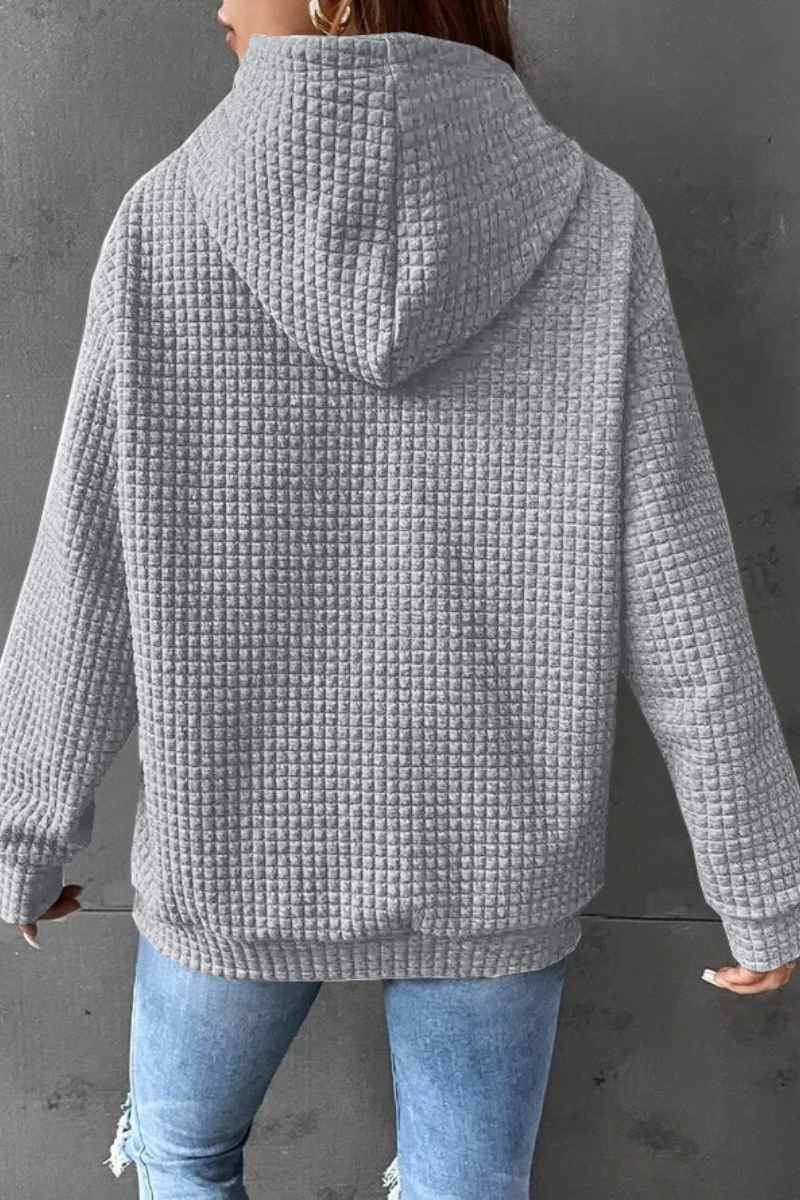 CWOHOL0607_AUTUMN HOODED LONG-SLEEVED MONOGRAMMED TOP: WINE / (L) 1