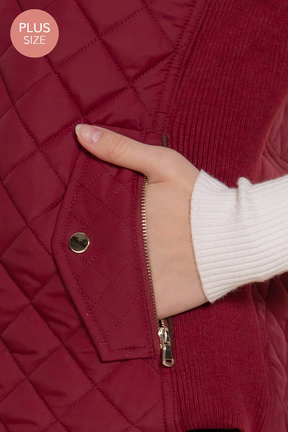 Suede Piping Quilted Padding Vest: WHT-white / 2XL