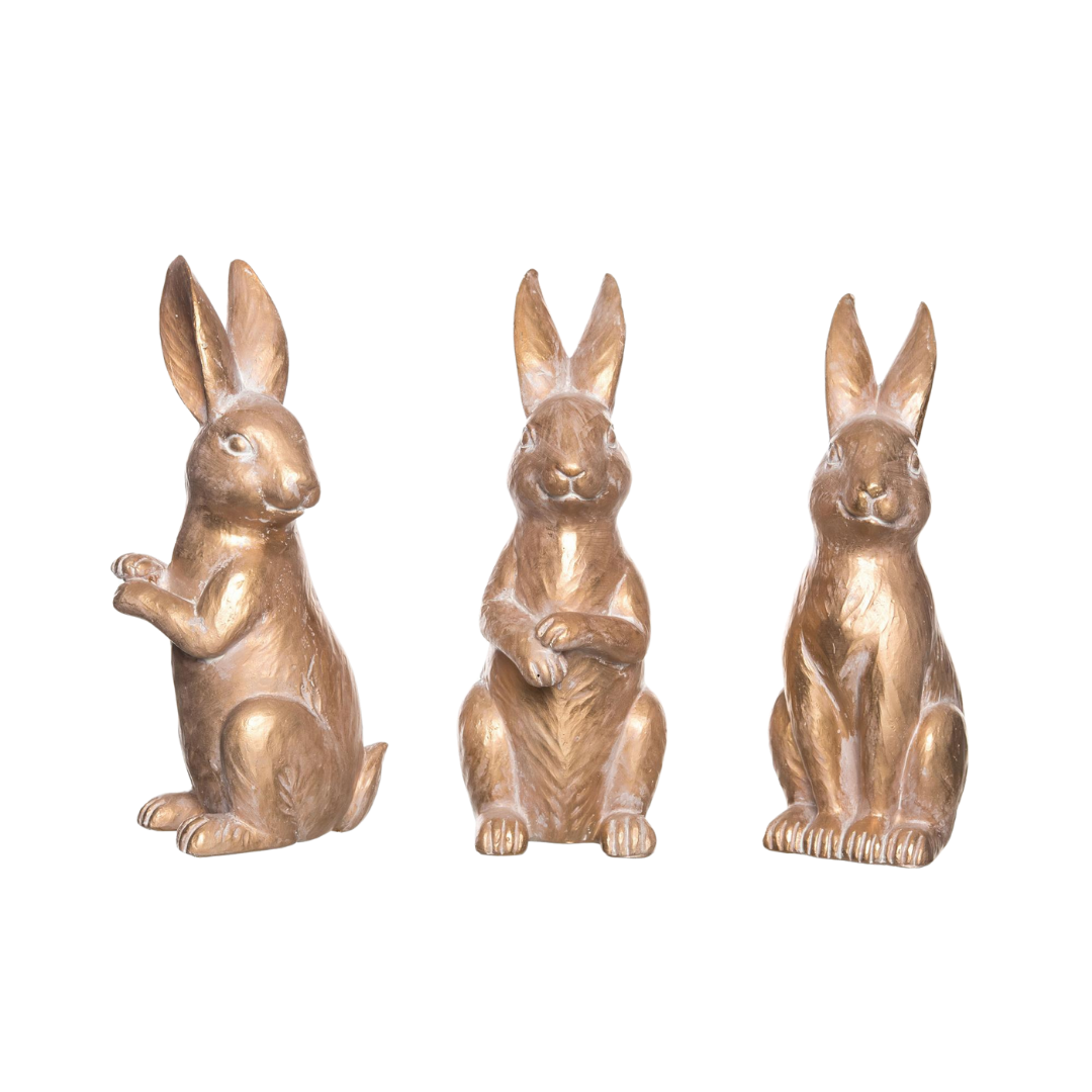 Bronze Bunny Decor Set of 3