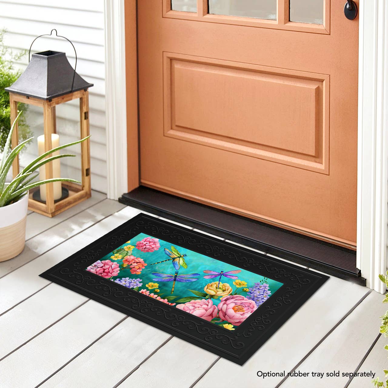 Spring Dragonfly Garden Mini Mat 22" x 10" Indoor Outdoor