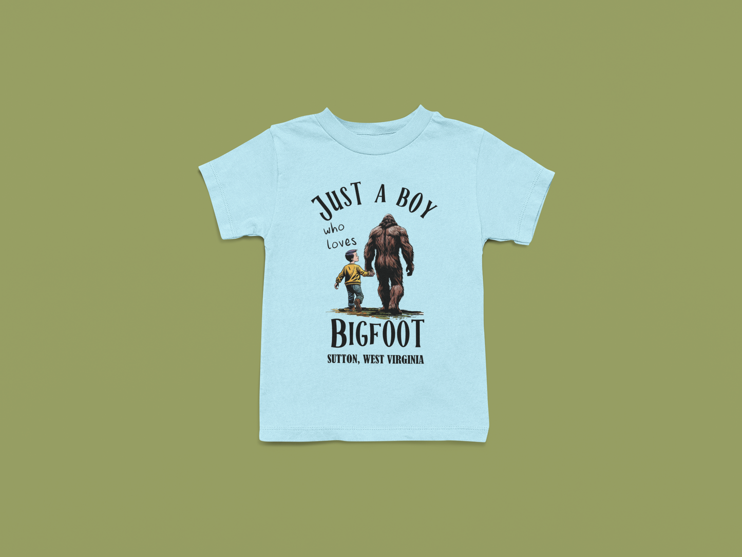 Just a boy who loves Bigfoot - youth/toddler shirt (blue): 2T