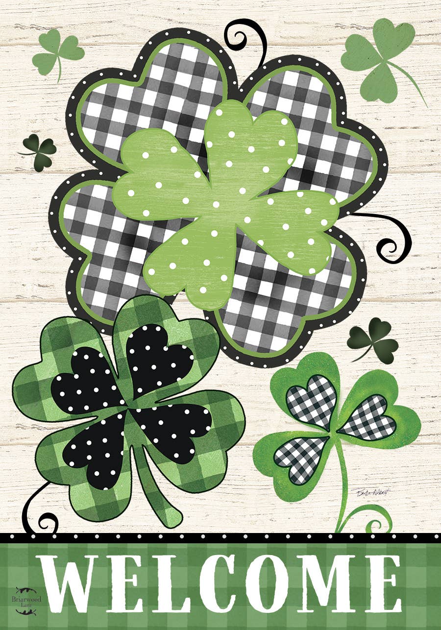 Patterned Shamrocks Garden Flag