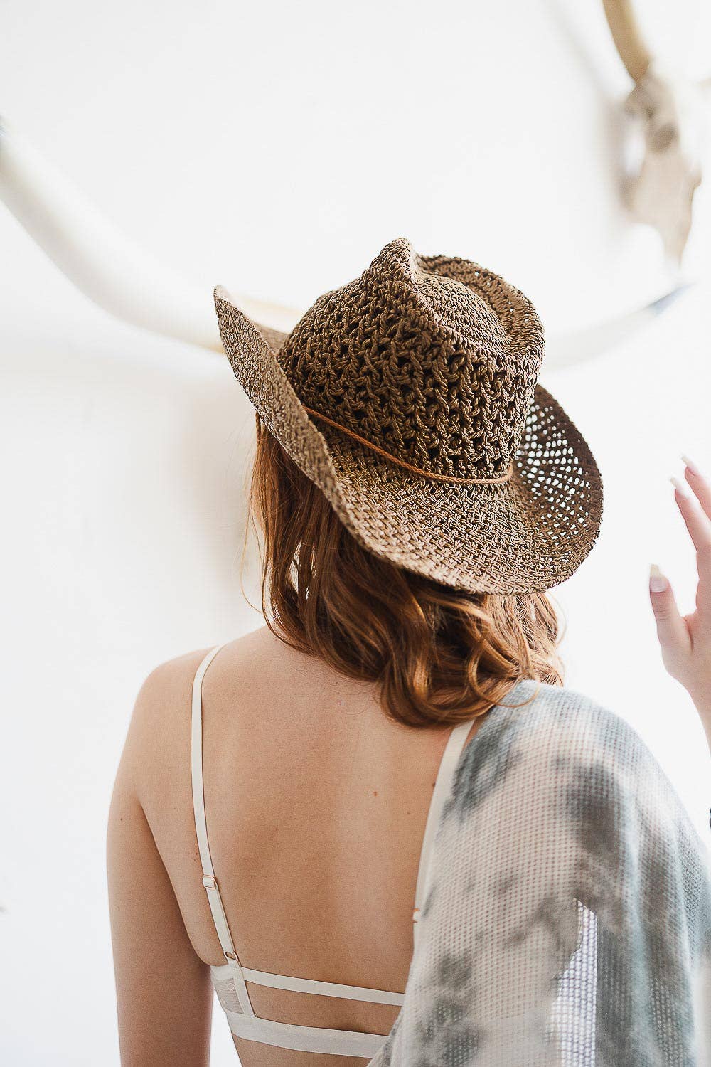 Stylish Bohemian Western Hat – Basketweave Cowboy 🏜️: Beige