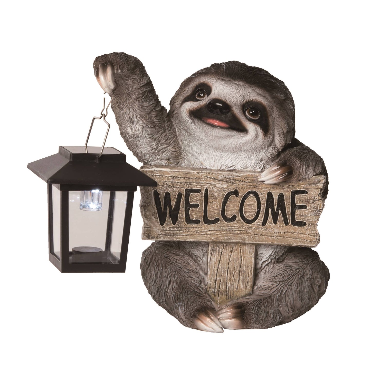SALE Resin 8.4" Brown Spring Solar Lamp Garden Sloth Decor
