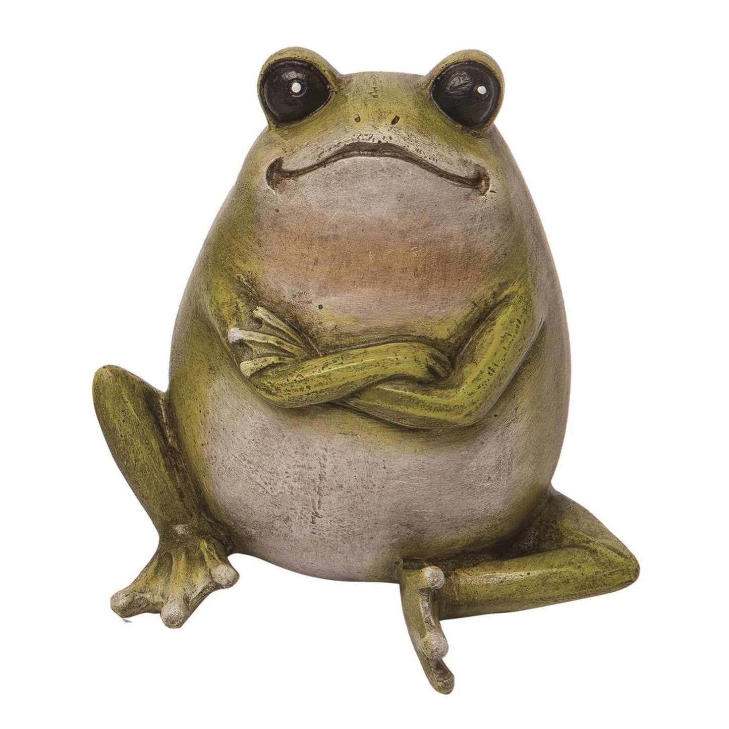 SALE Resin 5" Green Spring Deep Thinking Frog Figurine