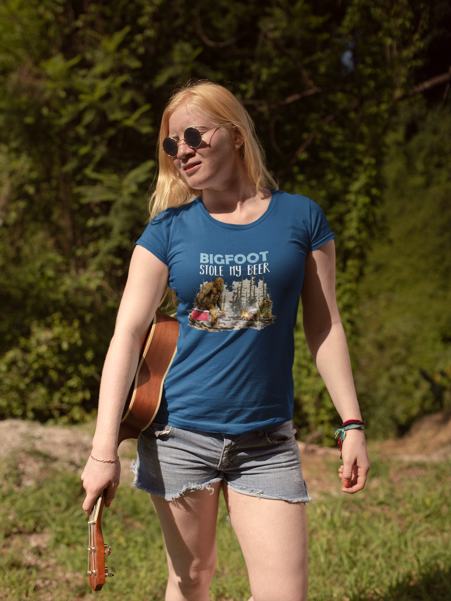Bigfoot stole my beer t-shirt (navy blue): 2X