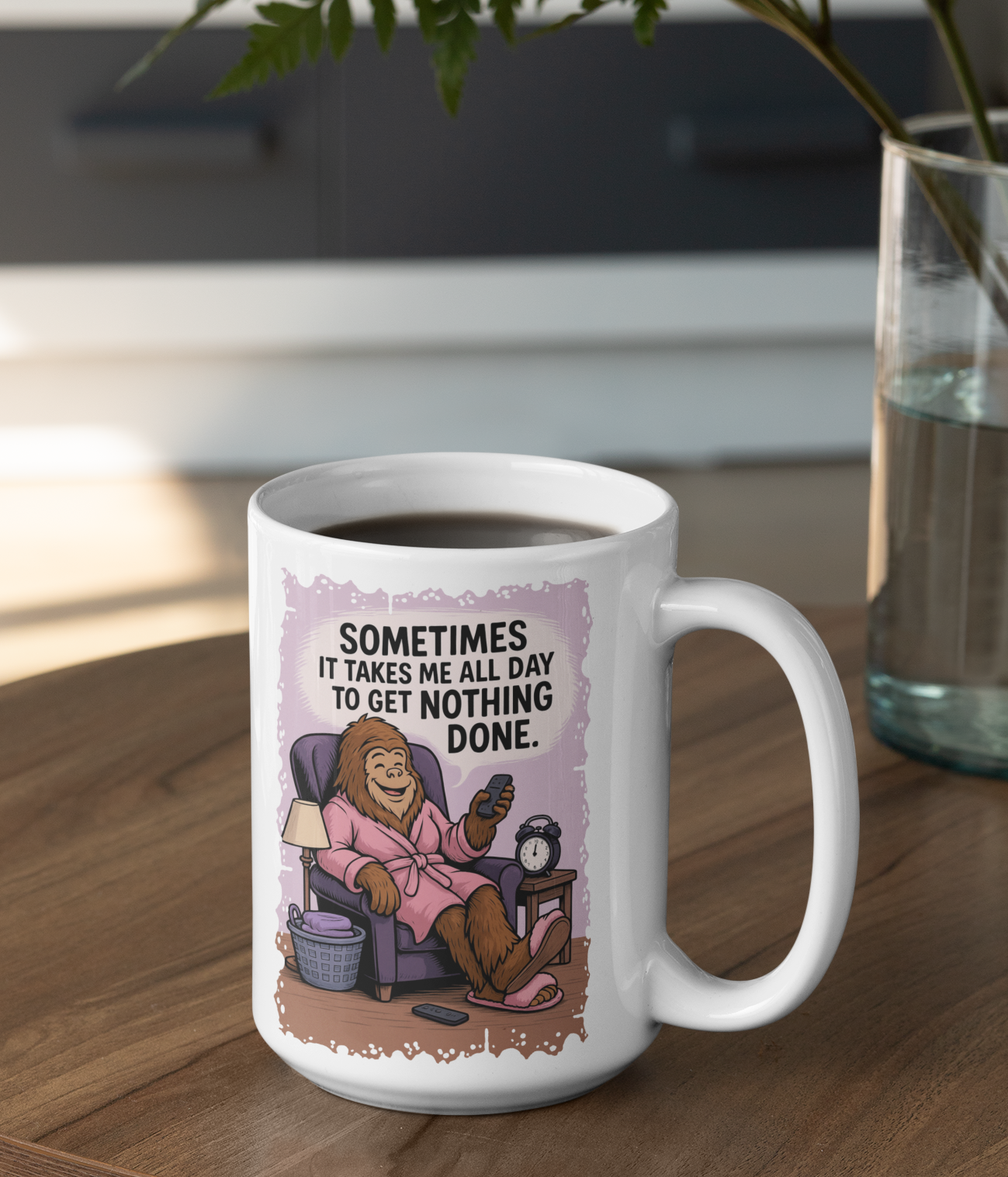 Bigfoot relaxing and getting nothing done 15oz mug