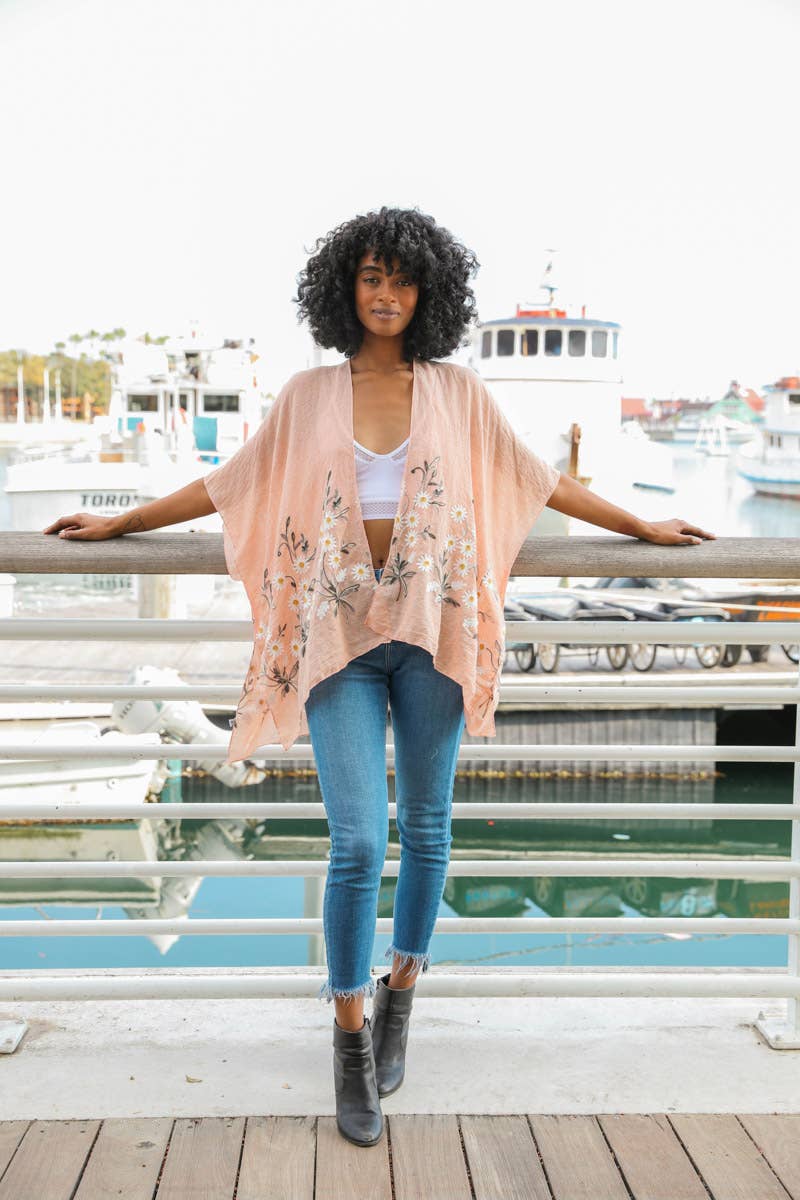 Get NOW! Bestselling Spring Daisy Woven Kimono 🌼: Ivory