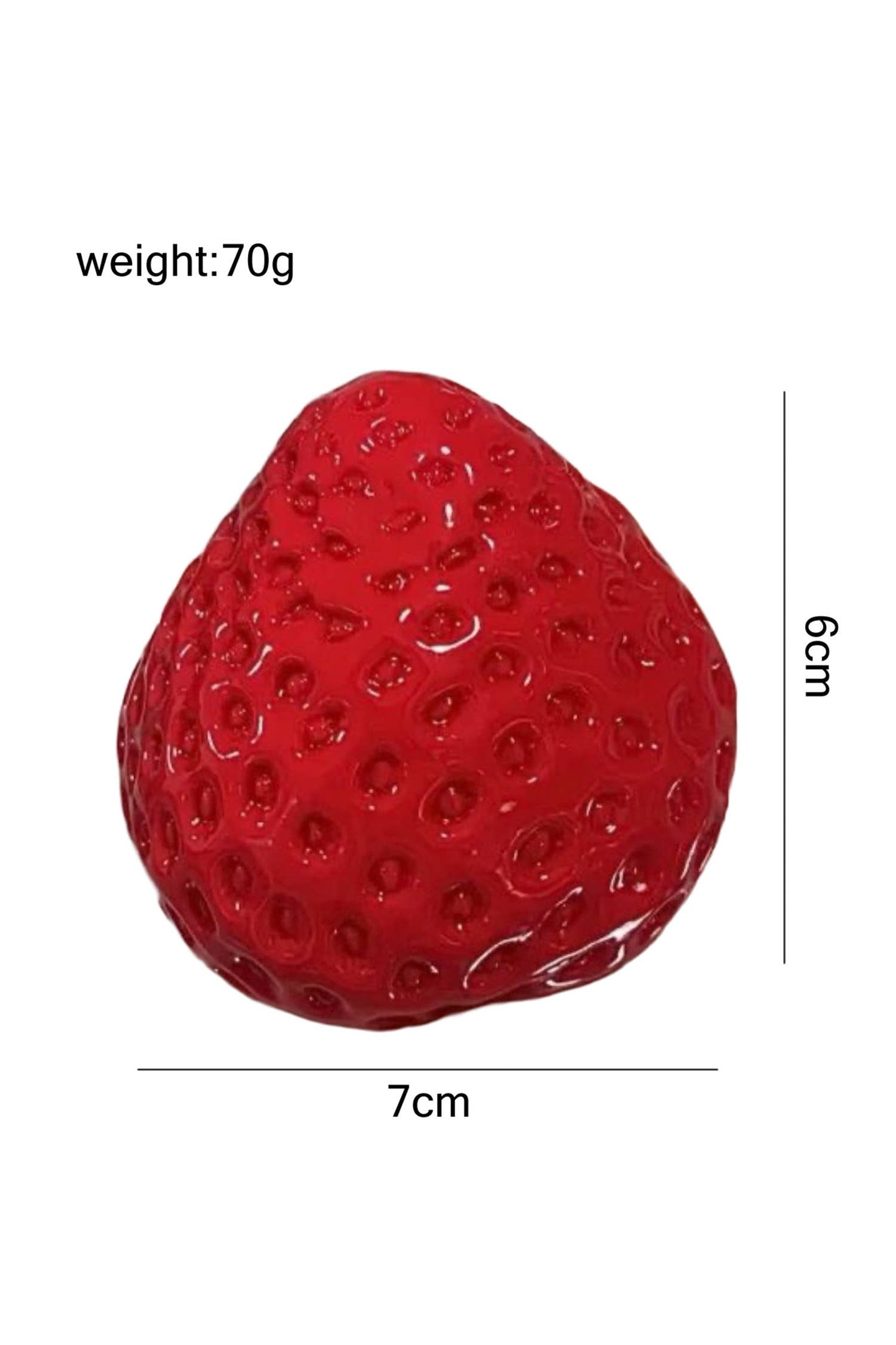 Slow Rebound Mud Feel Realistic Strawberry Stress Relief Toy: Fiery Red / ONE SIZE