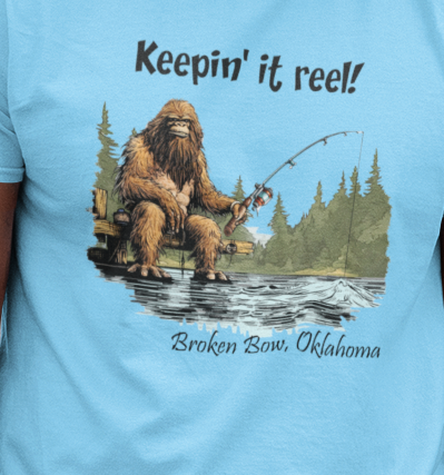Bigfoot fishing t-shirt - Keepin' it reel w/your location: Light blue / 2T