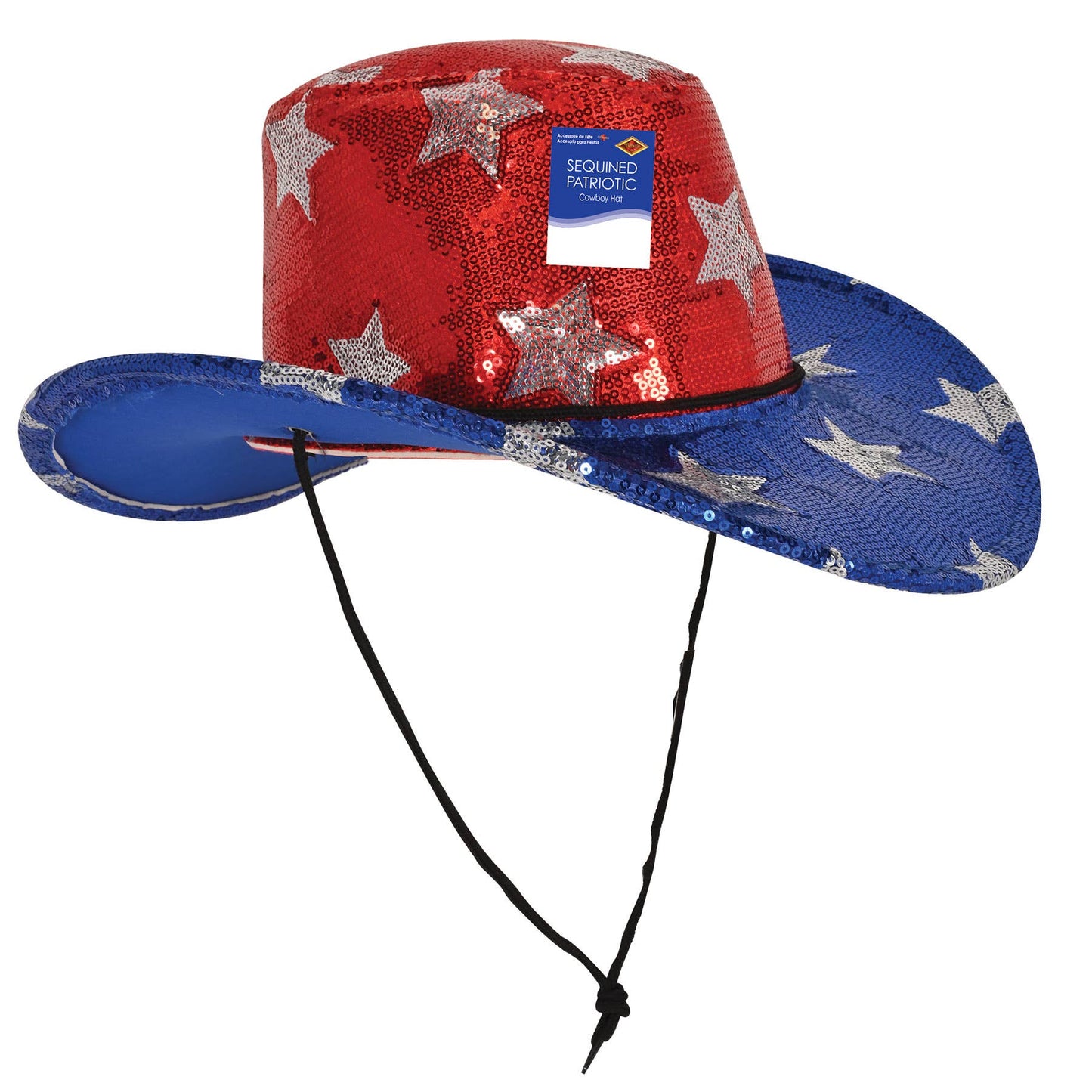 Sequined Patriotic Cowboy Hat, one size fits most