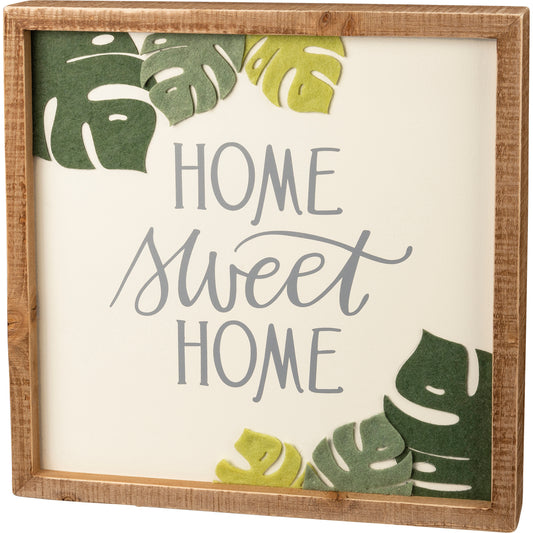 Botanical Home Sweet Home Inset Box Sign