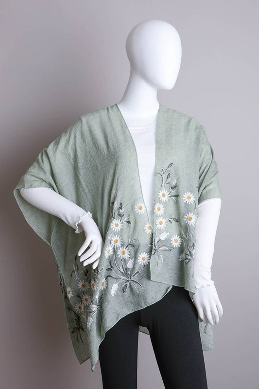 Get NOW! Bestselling Spring Daisy Woven Kimono 🌼: Sage