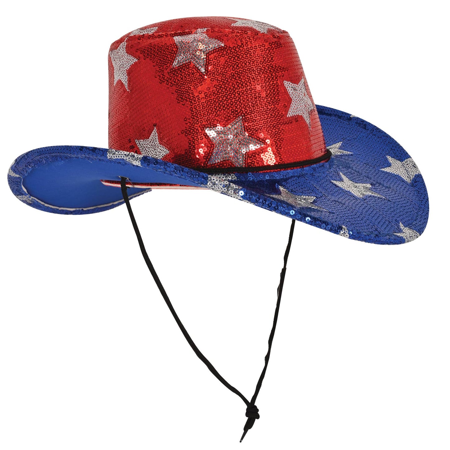 Sequined Patriotic Cowboy Hat, one size fits most