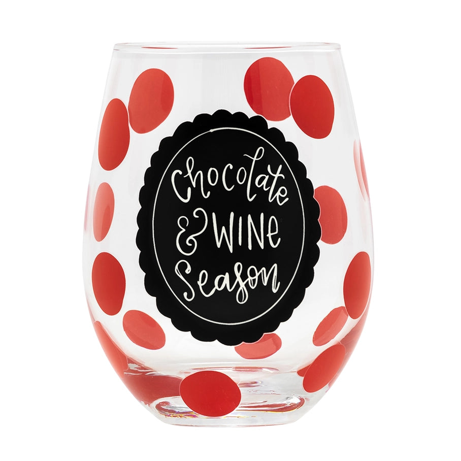 Chocolate and Wine Season Wine Glass