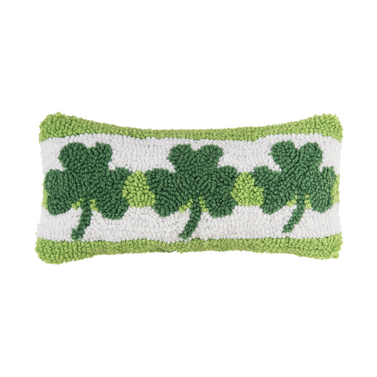 St. Patrick's Day Clover Trio Throw Pillow