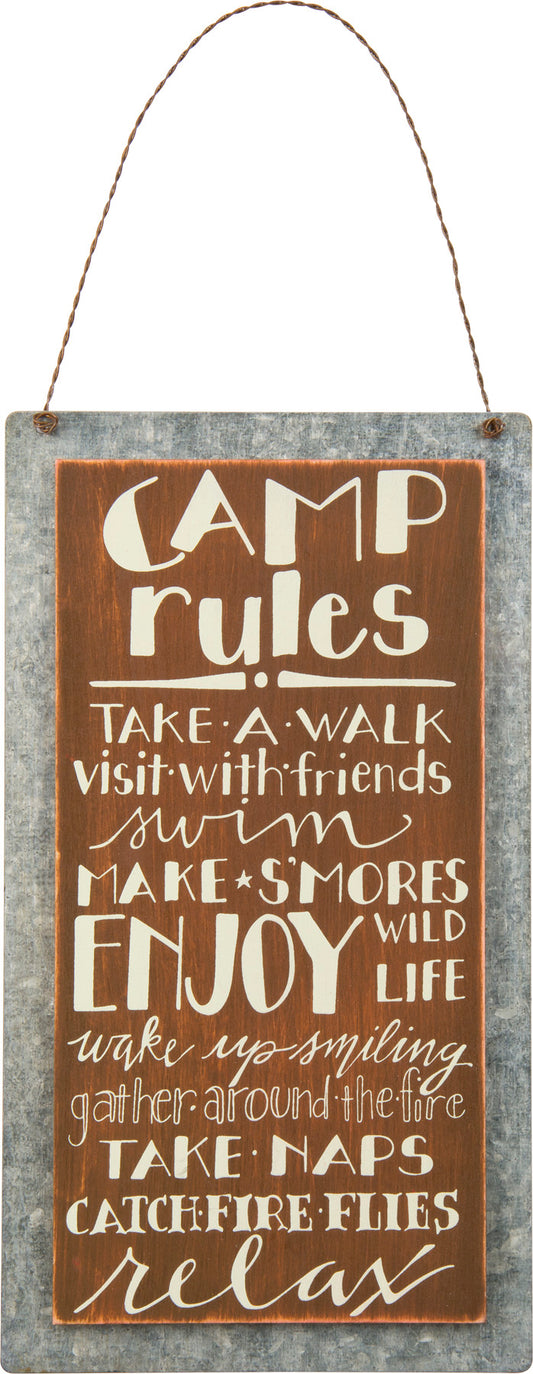 Camp Rules Hanging Decor