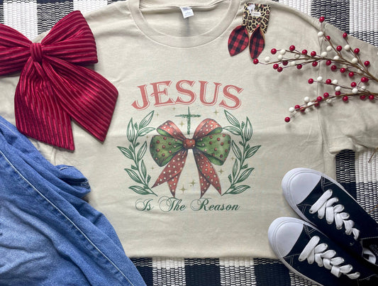 Jesus is the reason (T-Shirt): Tan / S