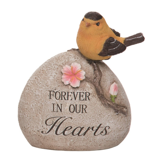 SALE Resin 8.25" Gray In Our Hearts Memorial Stone with Bird