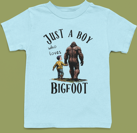 Just a boy who loves Bigfoot - youth/toddler shirt (blue): 3T