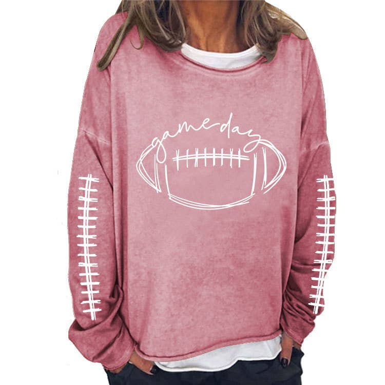 WOMEN FOOTBALL GAMEDAY LOOSE FIT PULLOVER: RED / (XL) 1