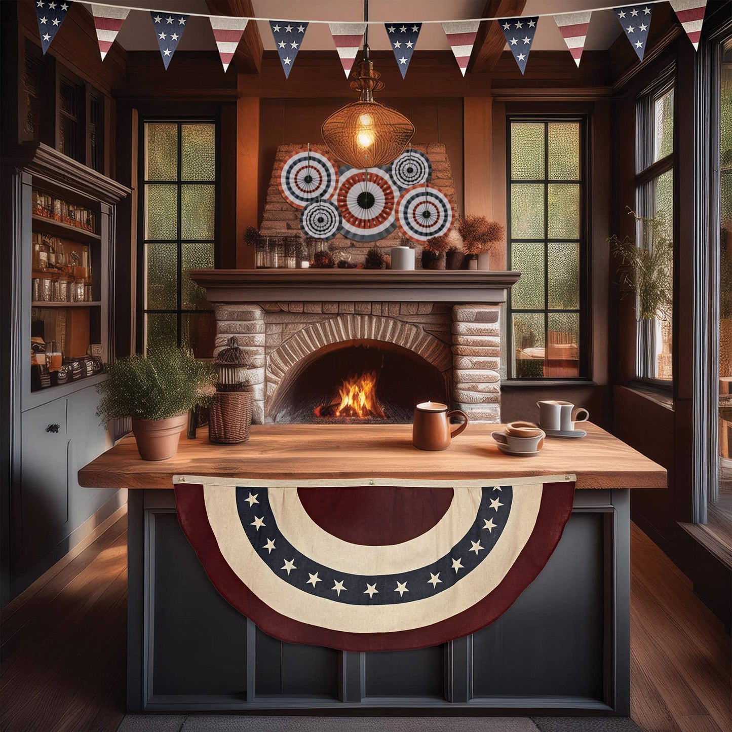 4' Americana Fabric Bunting, bleed resistant