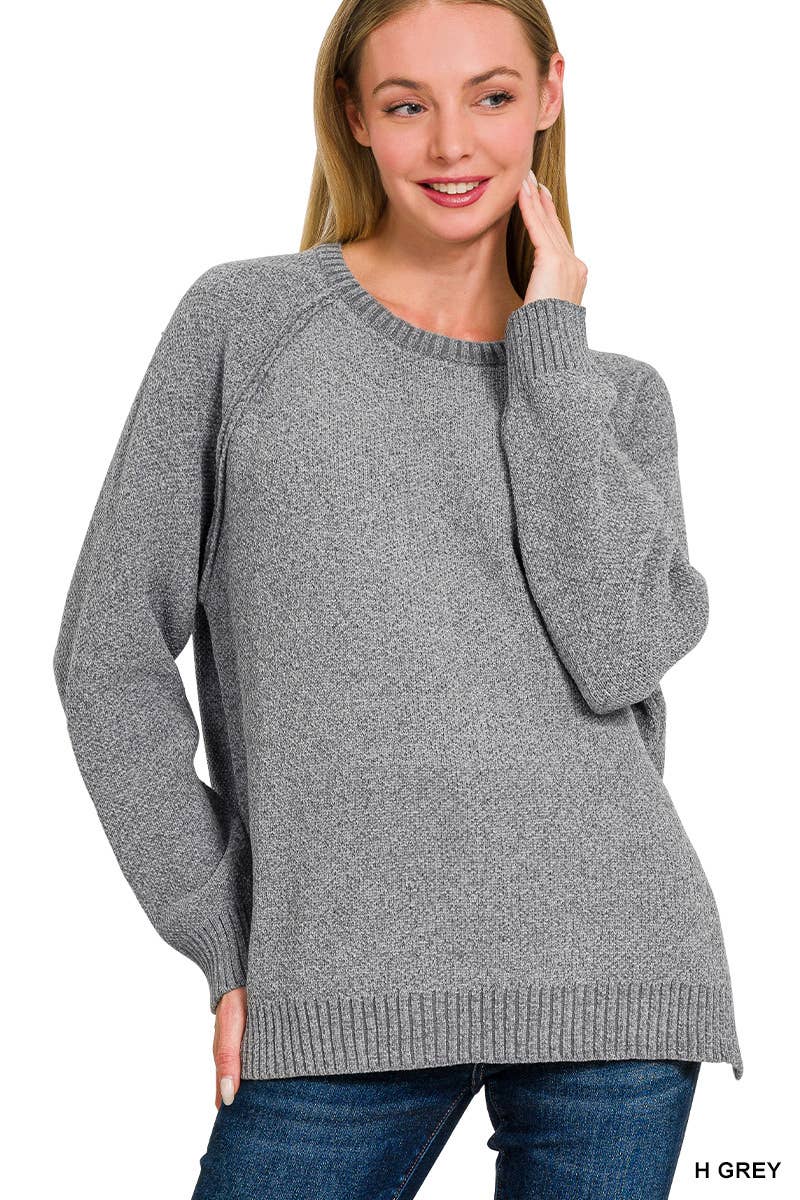 Raglan Chenille Sweater: OCEAN TEAL / 2-2-2 (S-M-L)