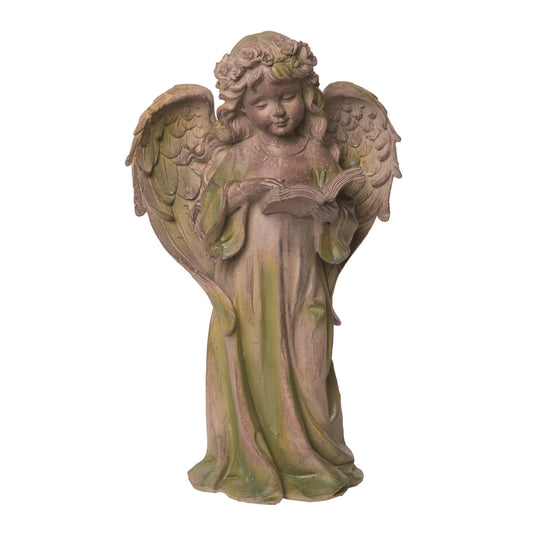 SALE Resin 13.25" Gray Spring Faux Moss Praying Angel