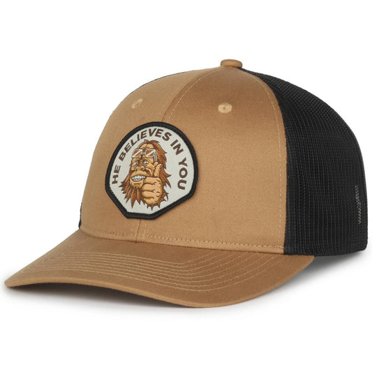 Bigfoot He Believes In You Thumbs Up Cap