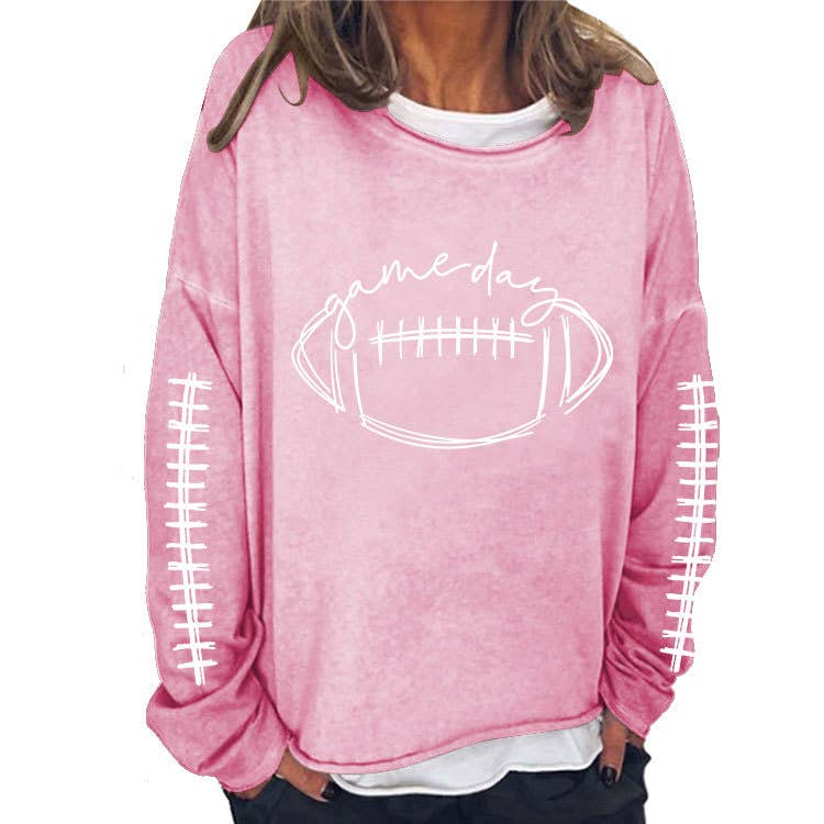 WOMEN FOOTBALL GAMEDAY LOOSE FIT PULLOVER: RED / (XL) 1