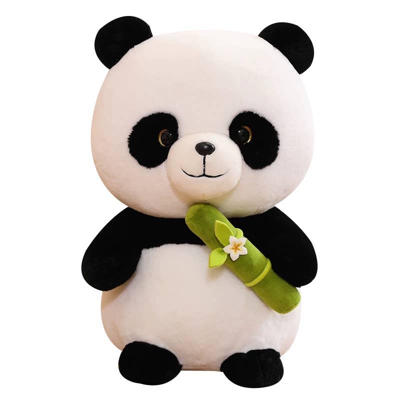 10" Panda Plush: Panda with Bamboo & Flower