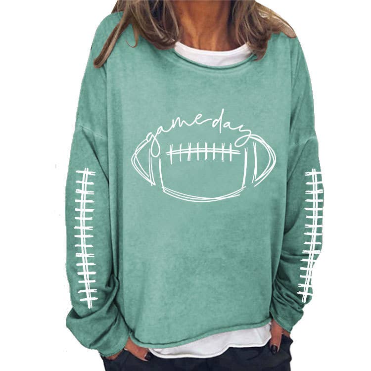 WOMEN FOOTBALL GAMEDAY LOOSE FIT PULLOVER: RED / (S) 1