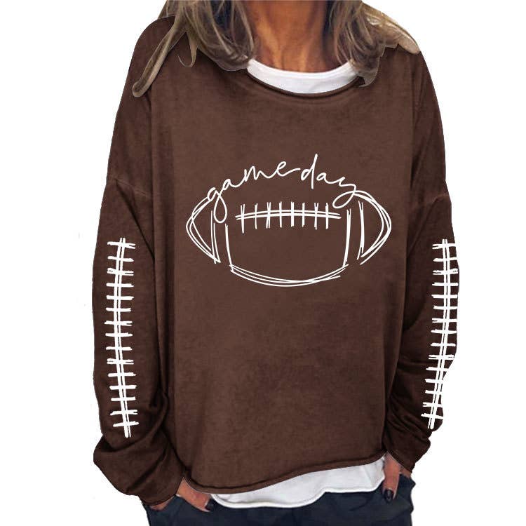 WOMEN FOOTBALL GAMEDAY LOOSE FIT PULLOVER: RED / (XL) 1