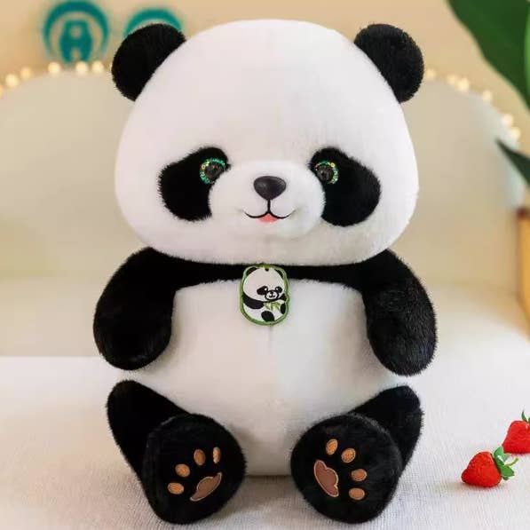 10" Panda Plush: Panda with Bamboo & Flower