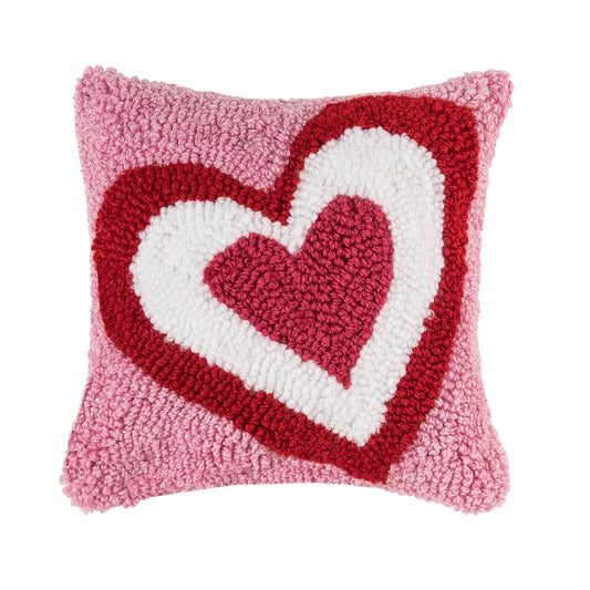 Valentine's Day Triple Heart Throw Pillow