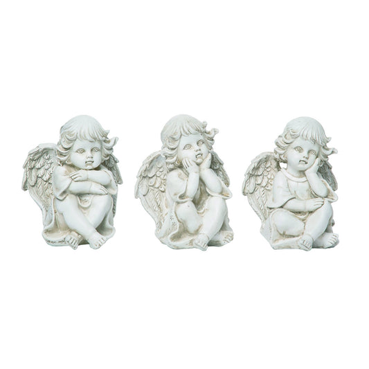 Transpac Res Baby Angel Fig Set of 3 Spring Home Décor