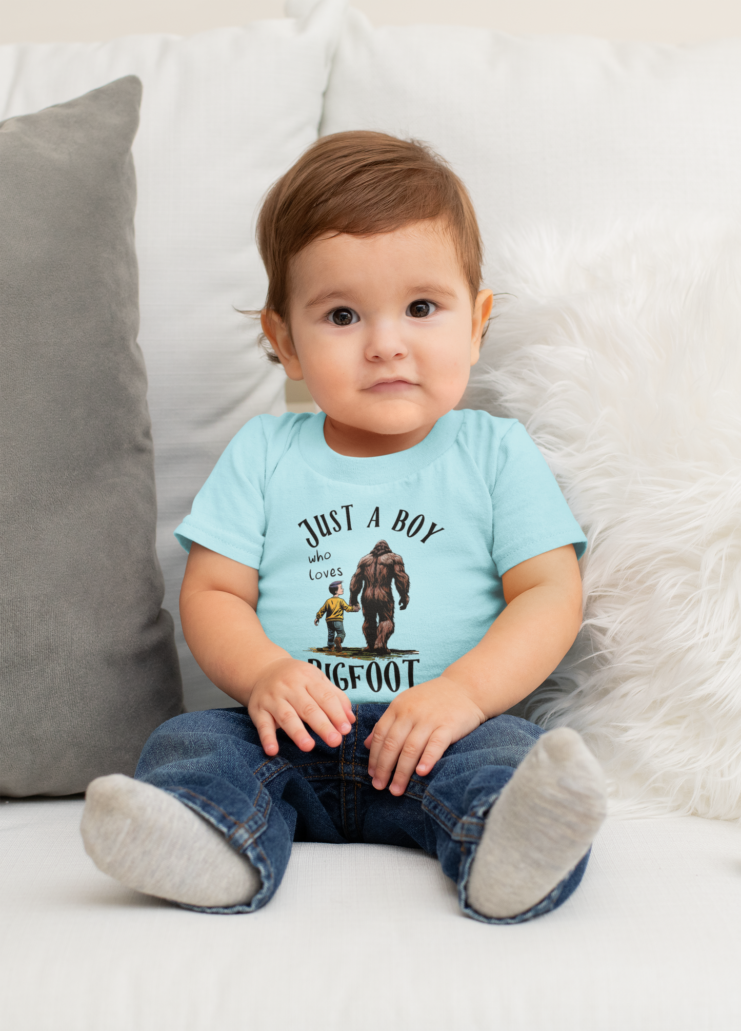 Just a boy who loves Bigfoot - youth/toddler shirt (blue): 3T